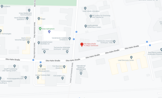 Plan mit Lagebeschreibung des Lehrstuhls